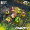 GreenStuffWorld - 7x Mix 16mm Dice - Rosa e Lime Trasparente