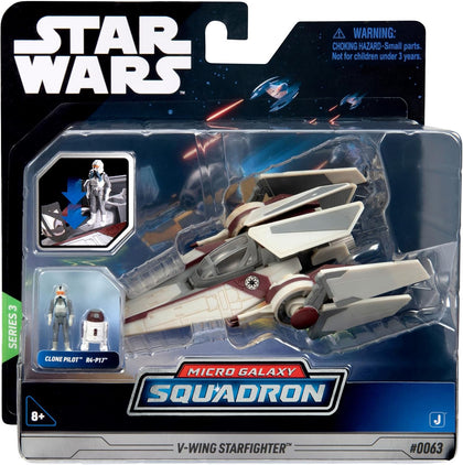 Jazwares - Star Wars - Micro Galaxy Squadron - Veicoli 13 cm - V-Wing Starfighter