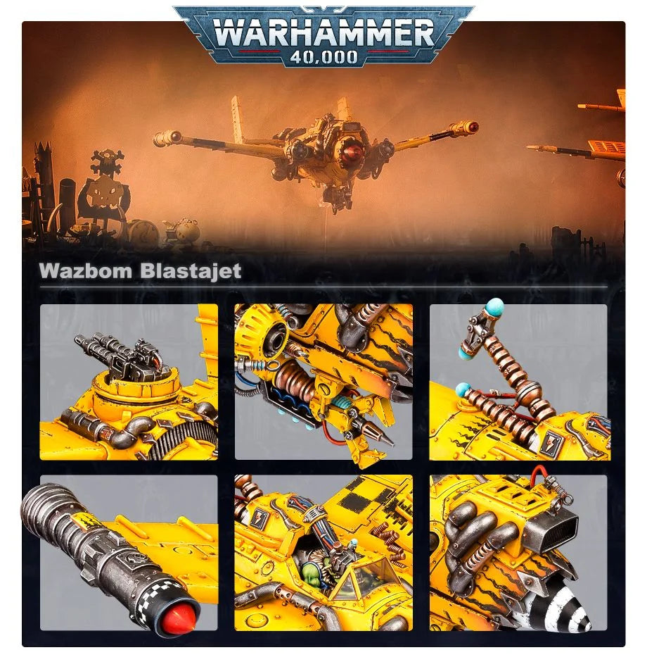 Games Workshop Warhammer 40k – Orks Dakkajet / Wazbom Blastajet / Bommers, Kit De Plástico Multiusos Con Opciones De Armas Y Transferencias, Gris