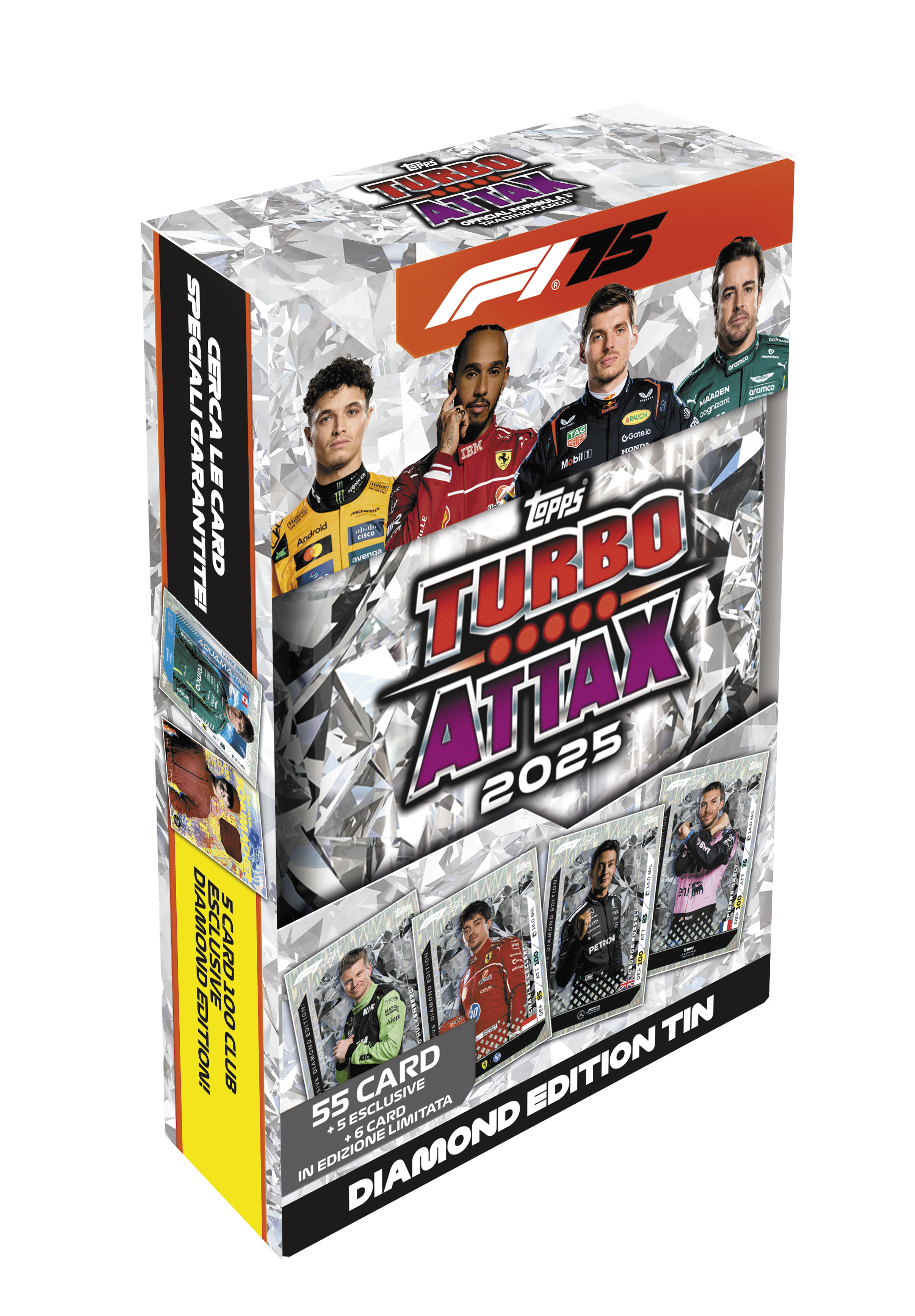 Topps Turbo Attax Formula 1 2025 - Display Con 24 Booster, Edizione Diamante