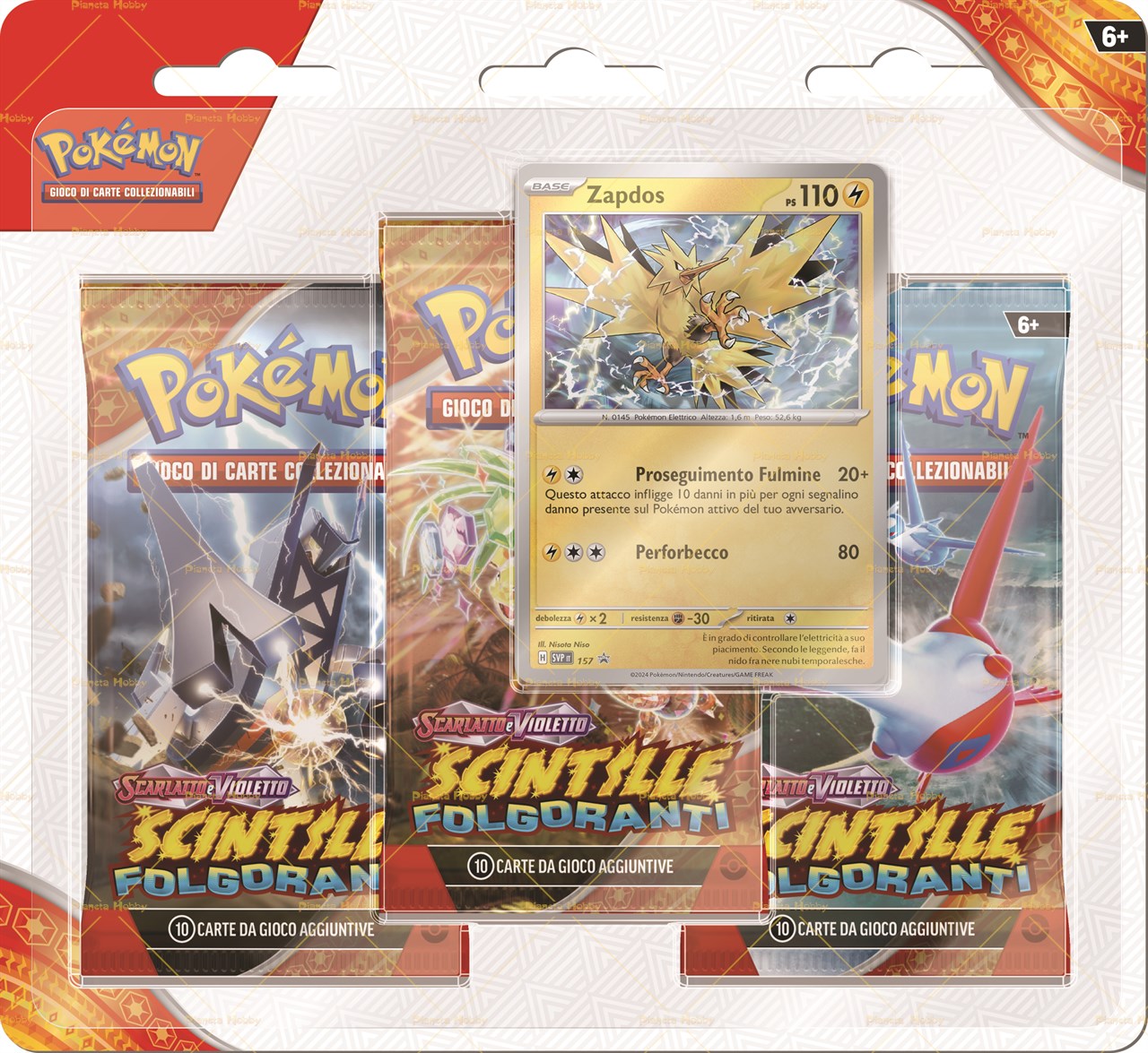 Pokémon - Scarlatto e Violetto 08 - Scintille Folgoranti - Blister 3 Bustine + 1 Card