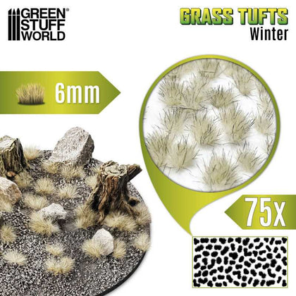 Greenstuff World - Ciuffi d'Erba - Tuft 6 mm -  Bianco Inverno