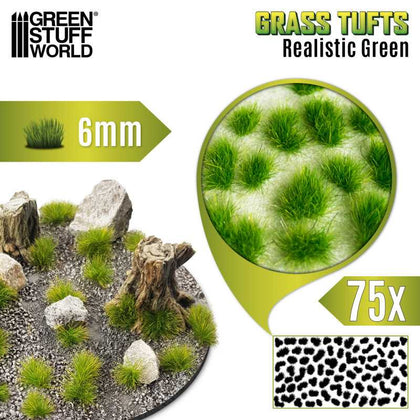 Greenstuff World - Ciuffi d'Erba - Tuft 6 mm - Verde Realistico