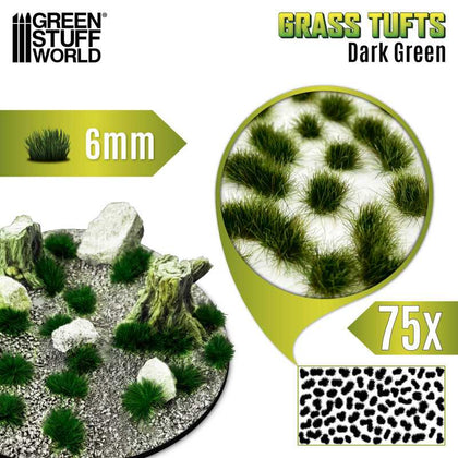 Greenstuff World - Ciuffi d'Erba - Tuft 6 mm - Verde Scuro