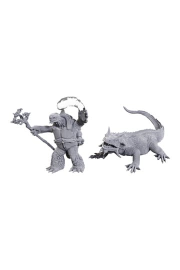 Wizkids - D&D Nolzur's Marvelous Miniatures Unpainted Miniatures - Tortle Druid & Wild Shape Giant Lizard