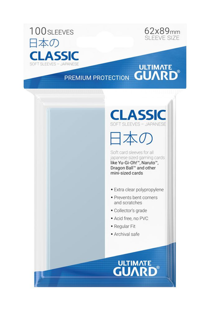 Ultimate Guard - Classic Soft Sleeves - Japanese Size - Transparent - 100 pcs