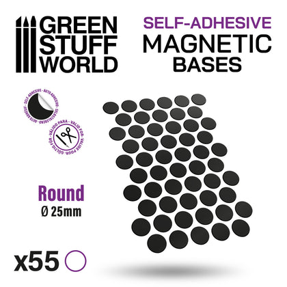 Greenstuff World - Round Magnetic Sheet SELF-ADHESIVE - 25mm
