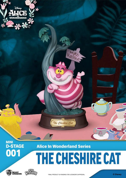 Beast Kingdom Toys - Alice in Wonderland - Mini Diorama Stage PVC Statue The Cheshire Cat 10 cm