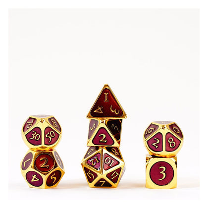 FanRoll - Dice Set - Gold with Purple Enamel (7)