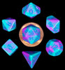 FanRoll - Mini Dice Set - Turquoise and Purple Marble (7)