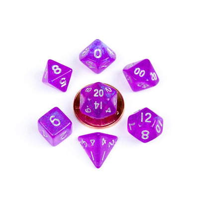 FanRoll - Mini Dice Set - Stardust Purple (7)