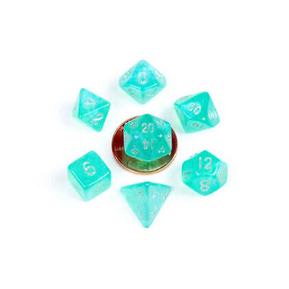 FanRoll - Mini Dice Set - Stardust Turquoise (7)