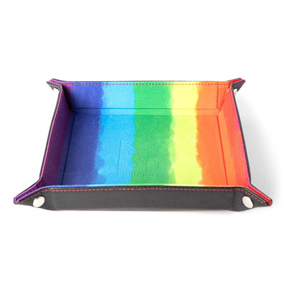 FanRoll - Folding Dice Tray - Velvet Watercolor Rainbow