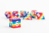 FanRoll - Sharp Edge Silicone Dice Set - Rainbow (7)