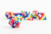 FanRoll - Sharp Edge Silicone Dice Set - Rainbow (7)