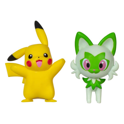 Jazwares - Pokémon Gen IX - Battle Figure Pack Mini Figure 2-Pack Pikachu & Sprigatito 5 cm