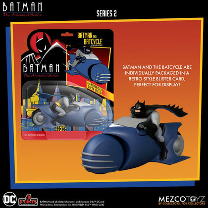 Mezco - Batman the Animated Series 2 - 5 Points Action Figure Batman & Batcycle 10 cm