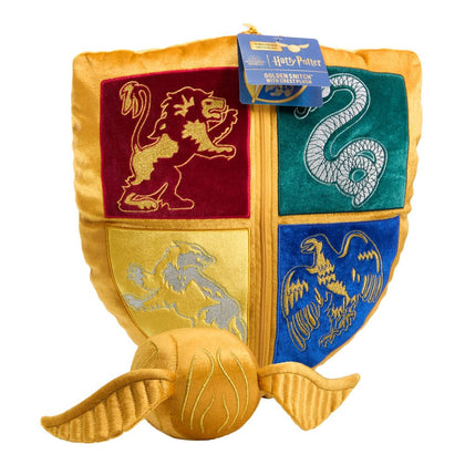 Harry Potter Cushion with Plush Figure Quidditch Crest & Golden Snitch 