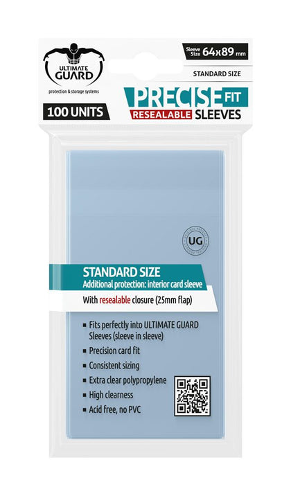 Ultimate Guard - Precise-Fit Sleeves Resealable - Standard Size - Transparent 100 pcs