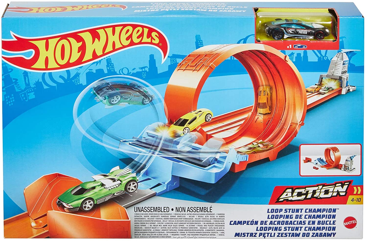Mattel - Hot Wheels - Pista Acrobazie nel Loop con Lanciatore Doppio