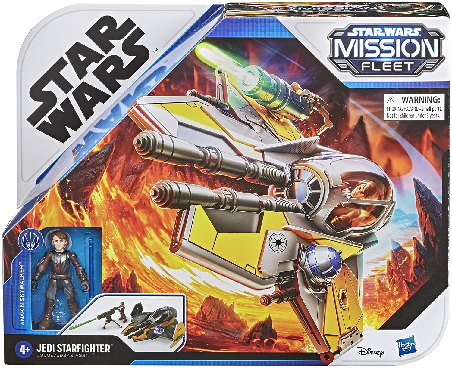 Hasbro - Star Wars - Serie Mission Fleet - Anakin Skywalker Caccia Jedi Action Figure e Veicolo da 6 cm, Stellar Class