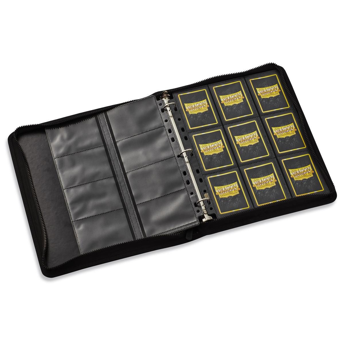 card codex zipster binder xl Dragon Shield | Stylish Black with Golden Logo pocket page Can fit 24 x 24 Dragon Shield: XL Card Codex