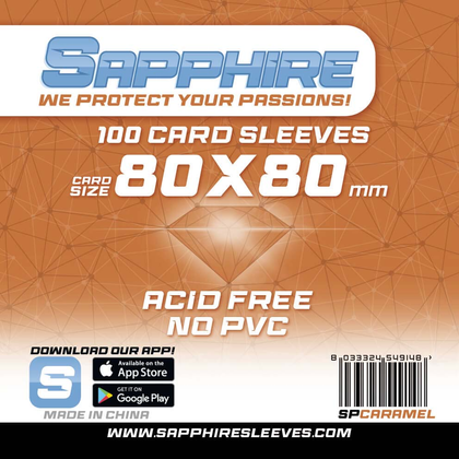 Sapphire Caramel Protective Sleeves (80x80mm) 100 Sleeves