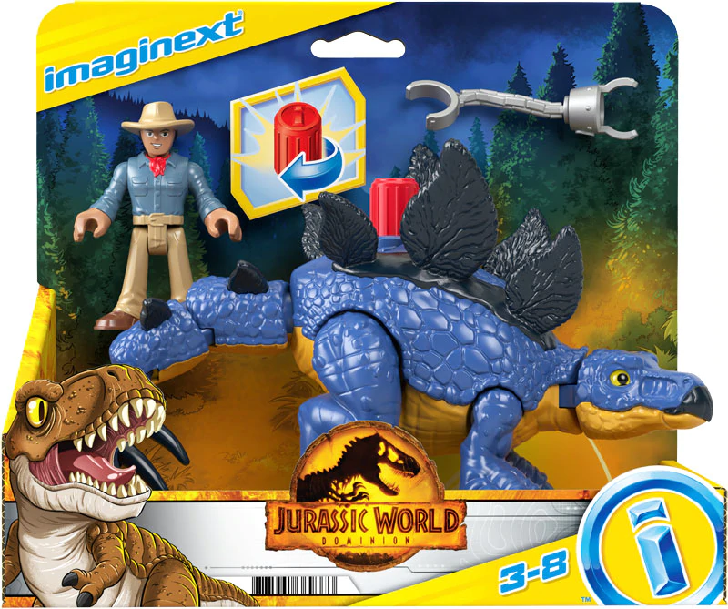 Fisher-Price- Imaginext Jurassic World Dominion - Stegosauro e Dr. Grant