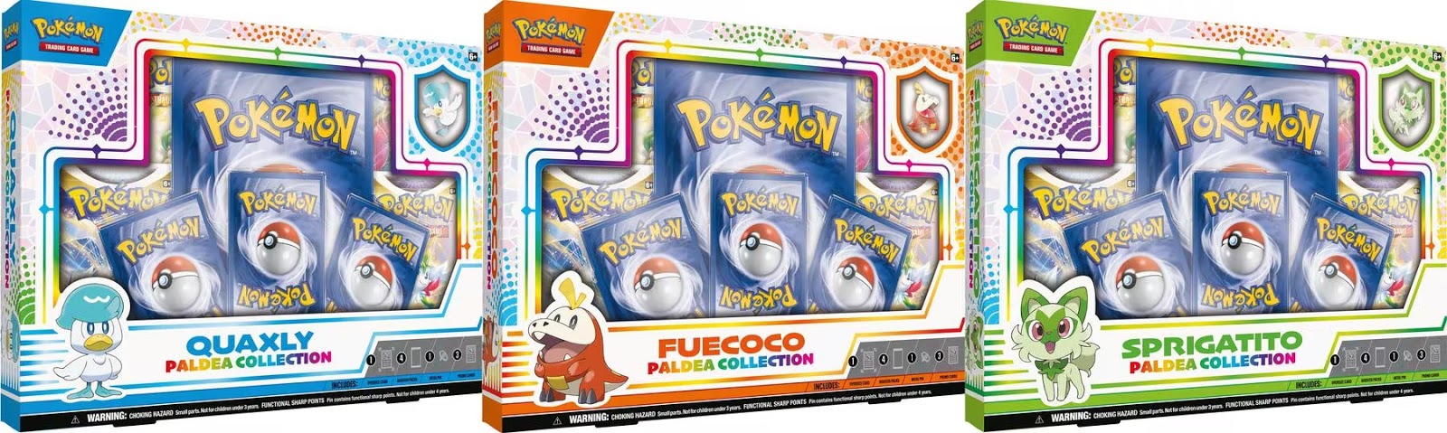 Pokemon - Paldea V Box - Sprigatito, Fuecoco, Quaxly - Assortito (6 pz)