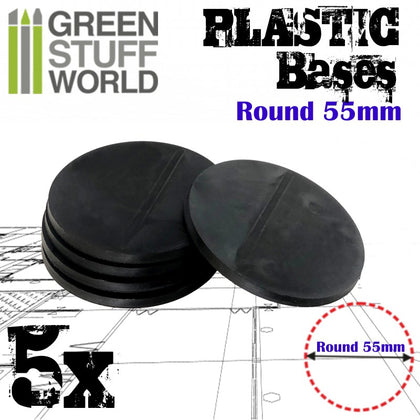 Plastic Bases - Round 55mm BLACK