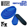 Green Stuff World - Tools - 5x Containment Moulds for Bases - Oval