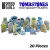 Green Stuff World - Scenary - 20x Tomb stones Plastic Set