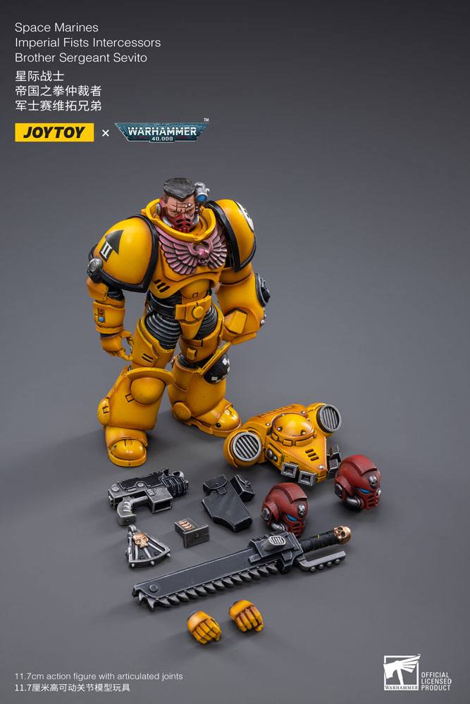 Warhammer 40k Action Figure 1/18 Imperial Fists Intercessors Brother Sergeant Sevito 12 cm