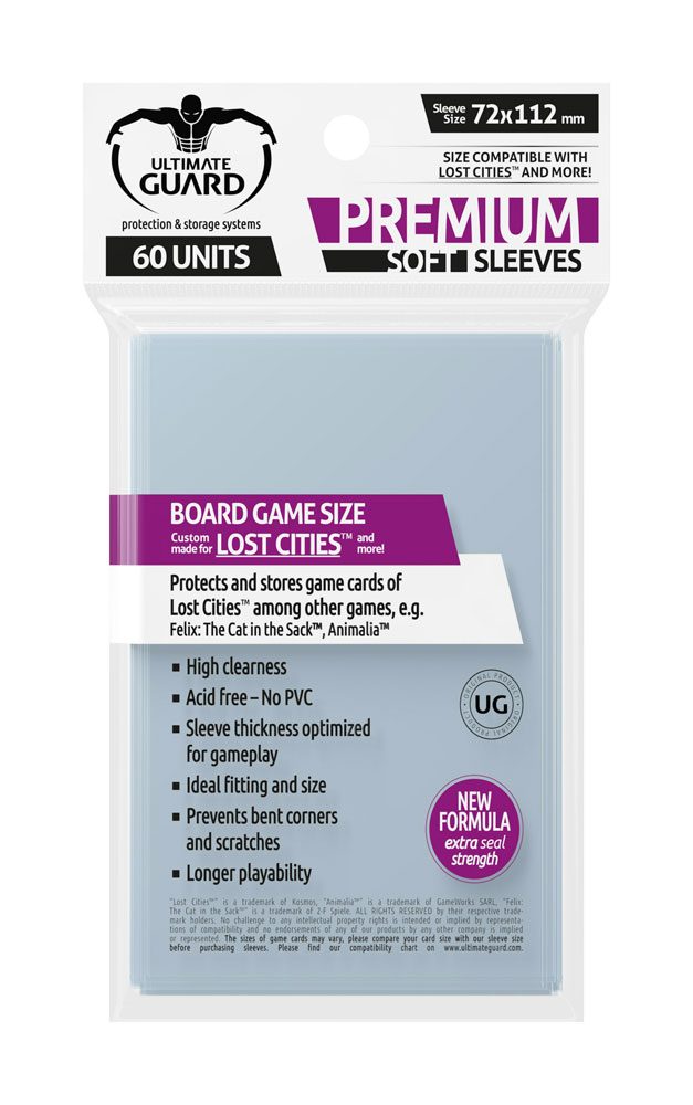 Ultimate Guard - Premium Soft Sleeves for Board Game Cards Lost Cities™ - 60 pcs