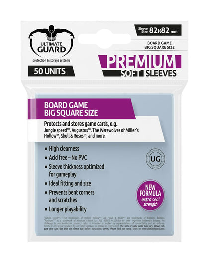 Ultimate Guard - Premium Soft Sleeves for Board Game Cards - Big Square - 50 pcs