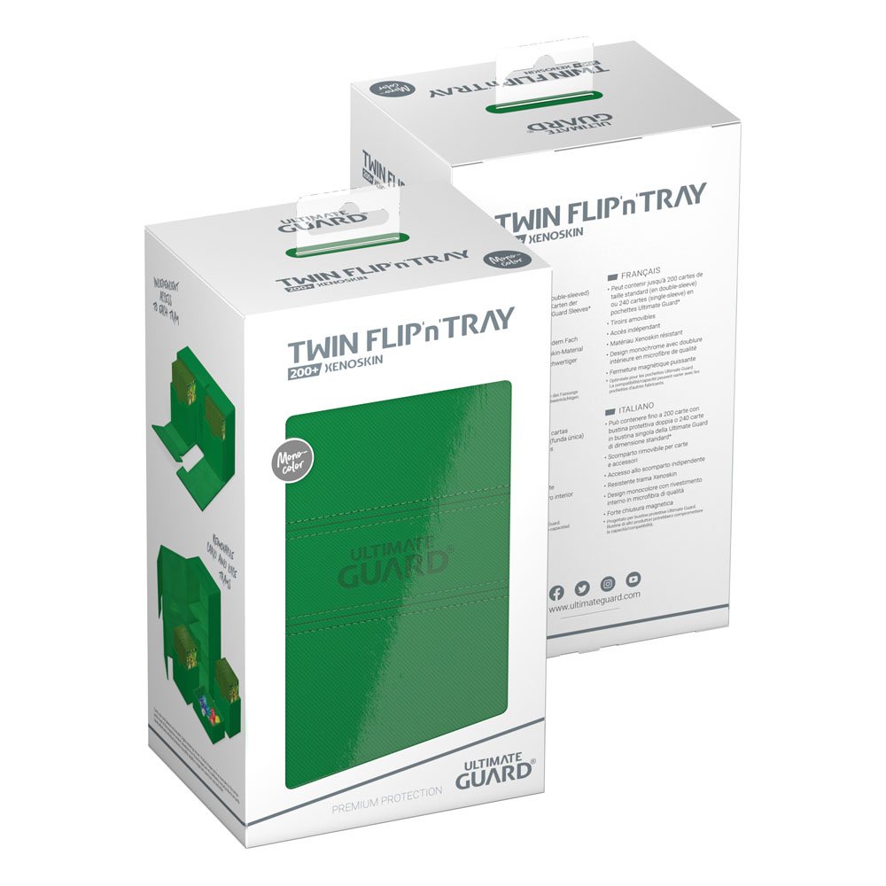 Ultimate Guard - Twin Flip`n`Tray 200+ XenoSkin Monocolor - Green
