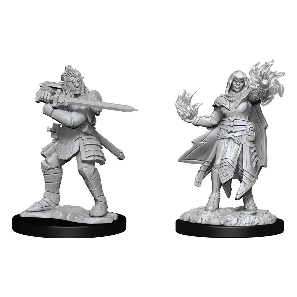 D&D Nolzur's MM Unpainted Miniatures Hobgoblin Fighter Male & Hobgoblin Wizard Female
